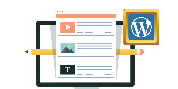 Cartoon of WordPress design