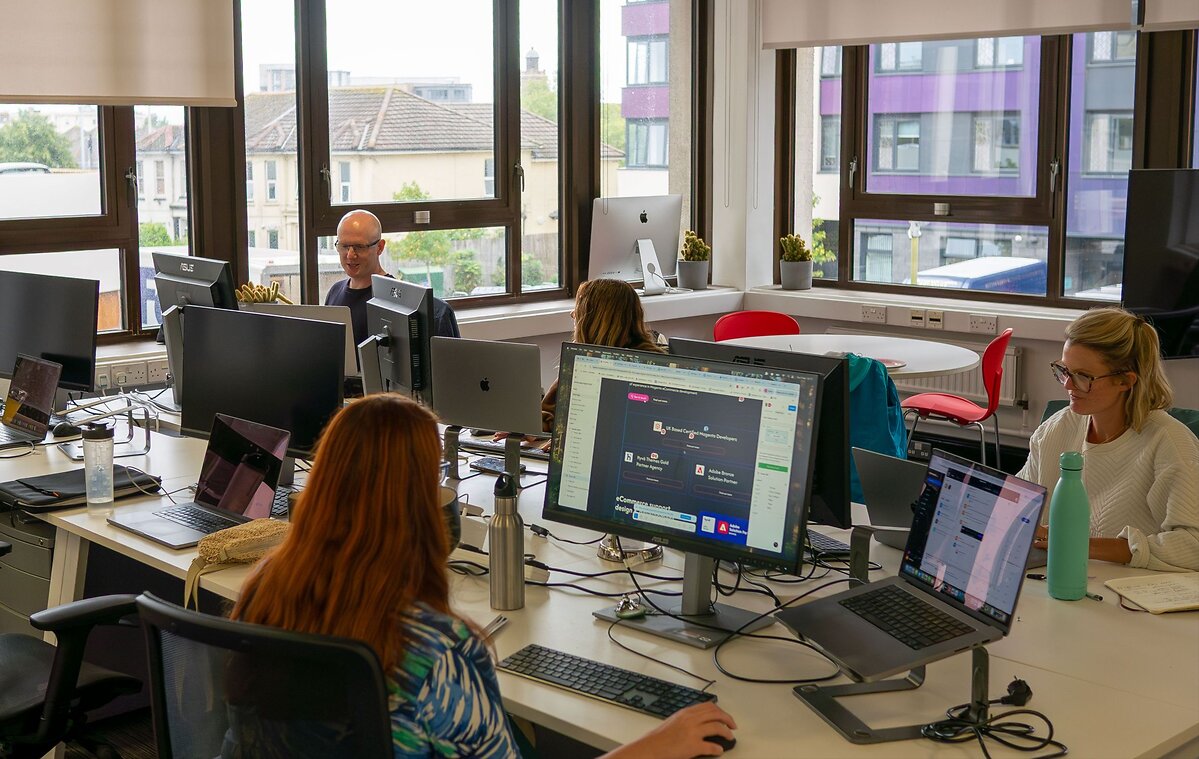 Office people working at desks