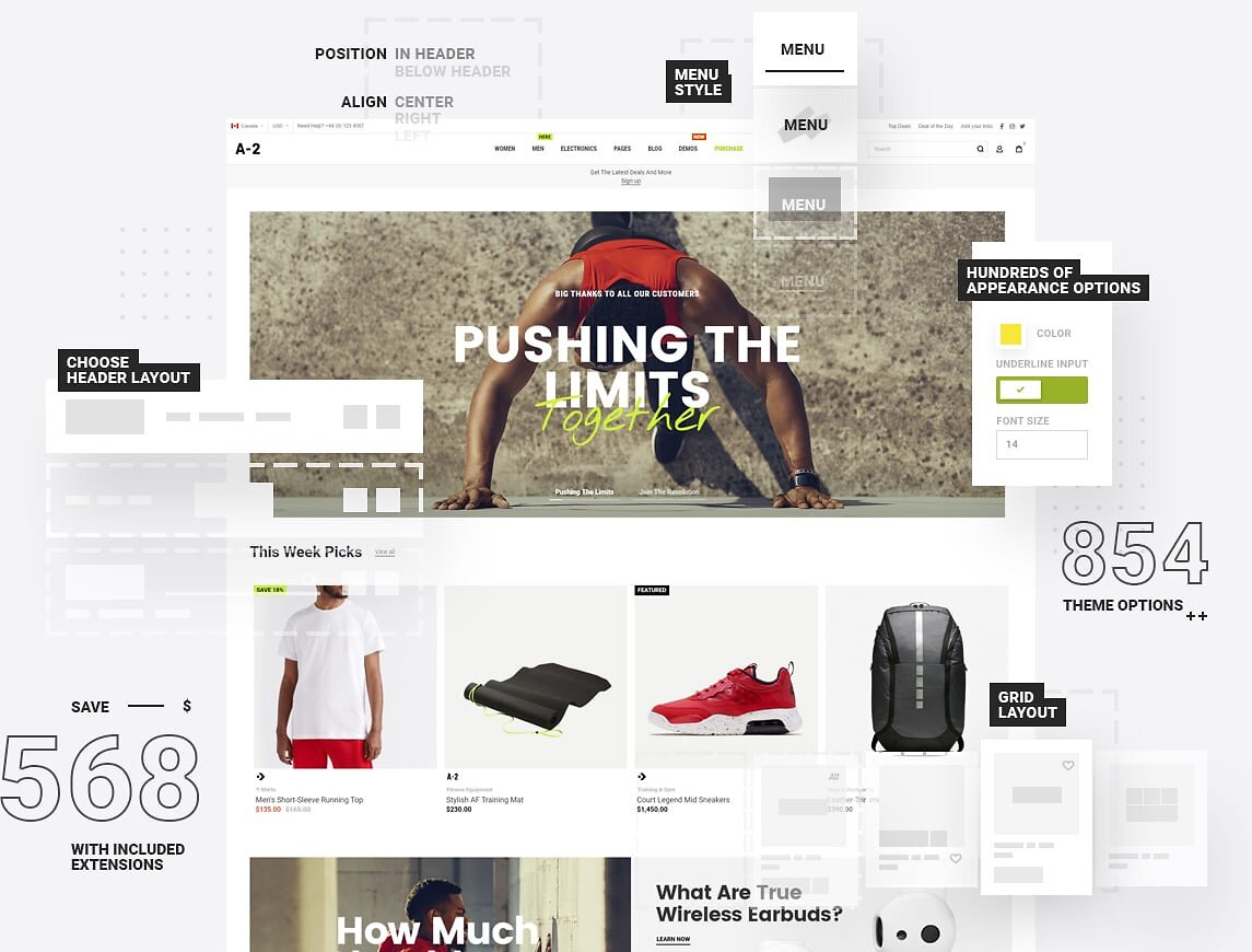 Magento themes - hundreds of appearance options