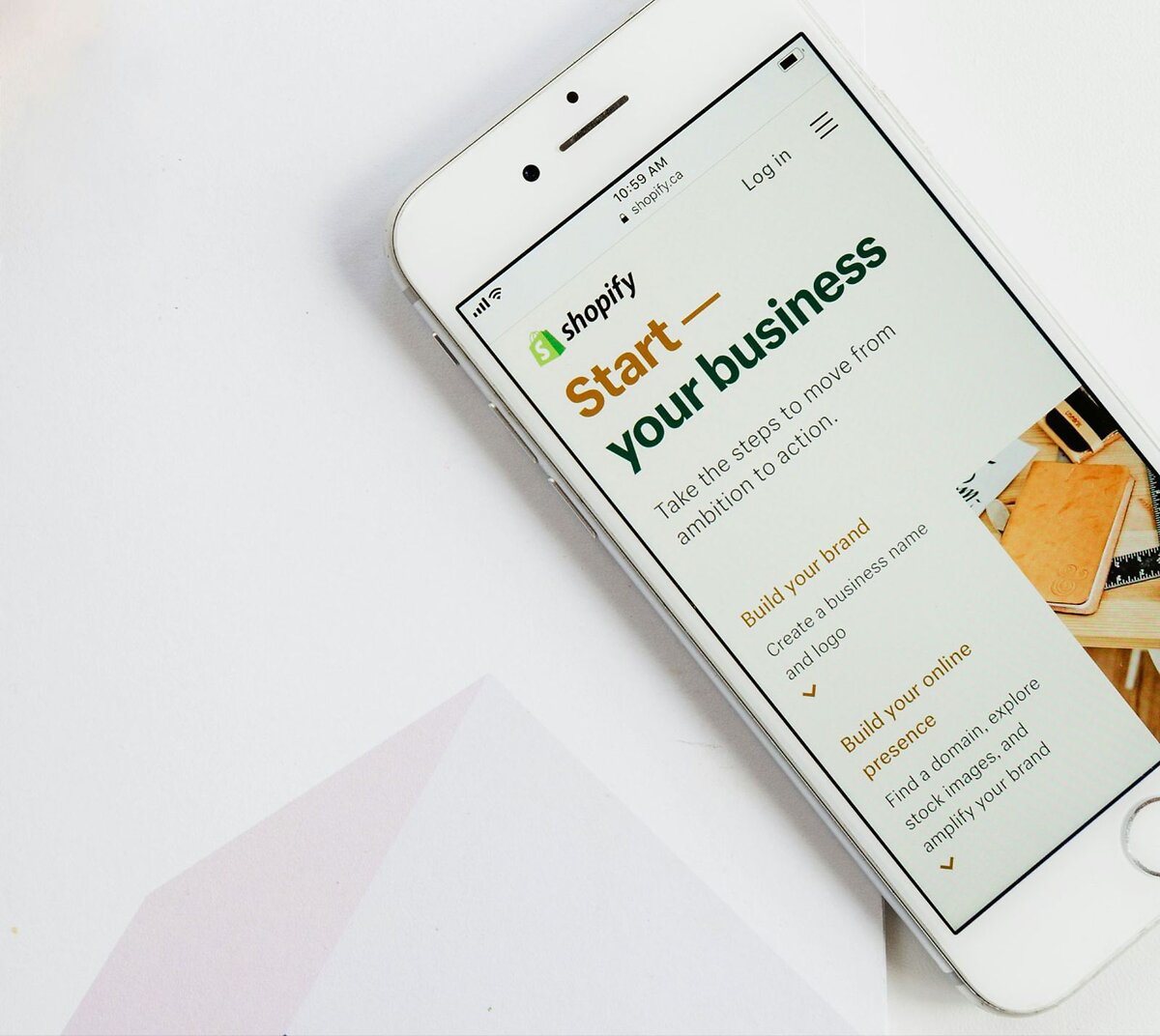 Mobile phone with Shopify Login