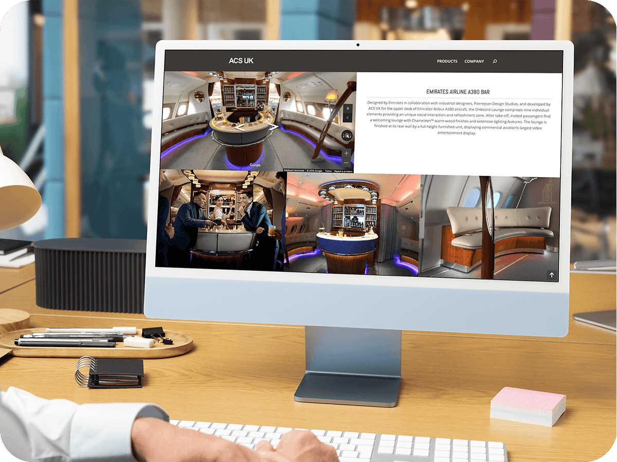 ACS-UK Website on a Desktop Computer