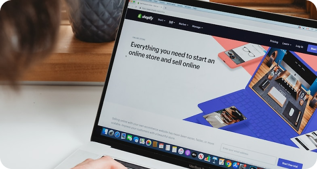Shopify on laptop