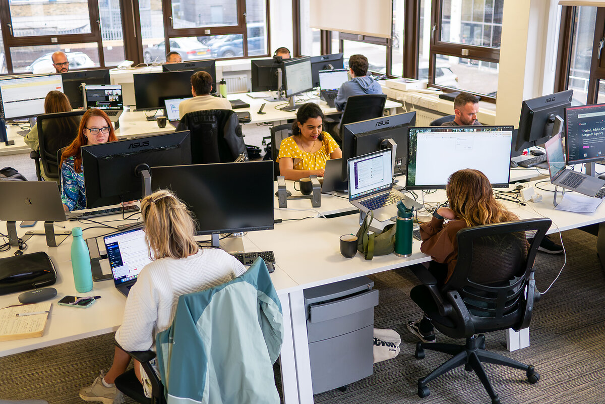 Envisage developer working on their computers in the office