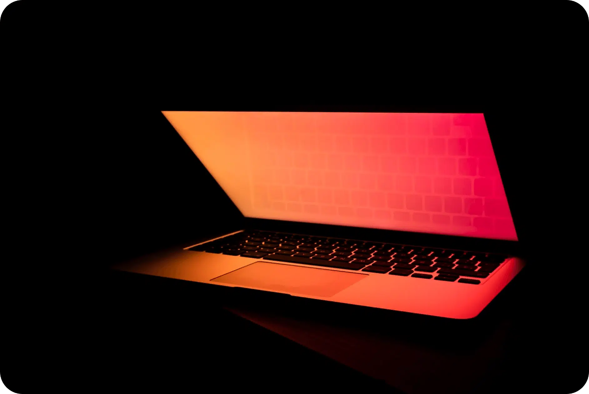 Laptop in the dark