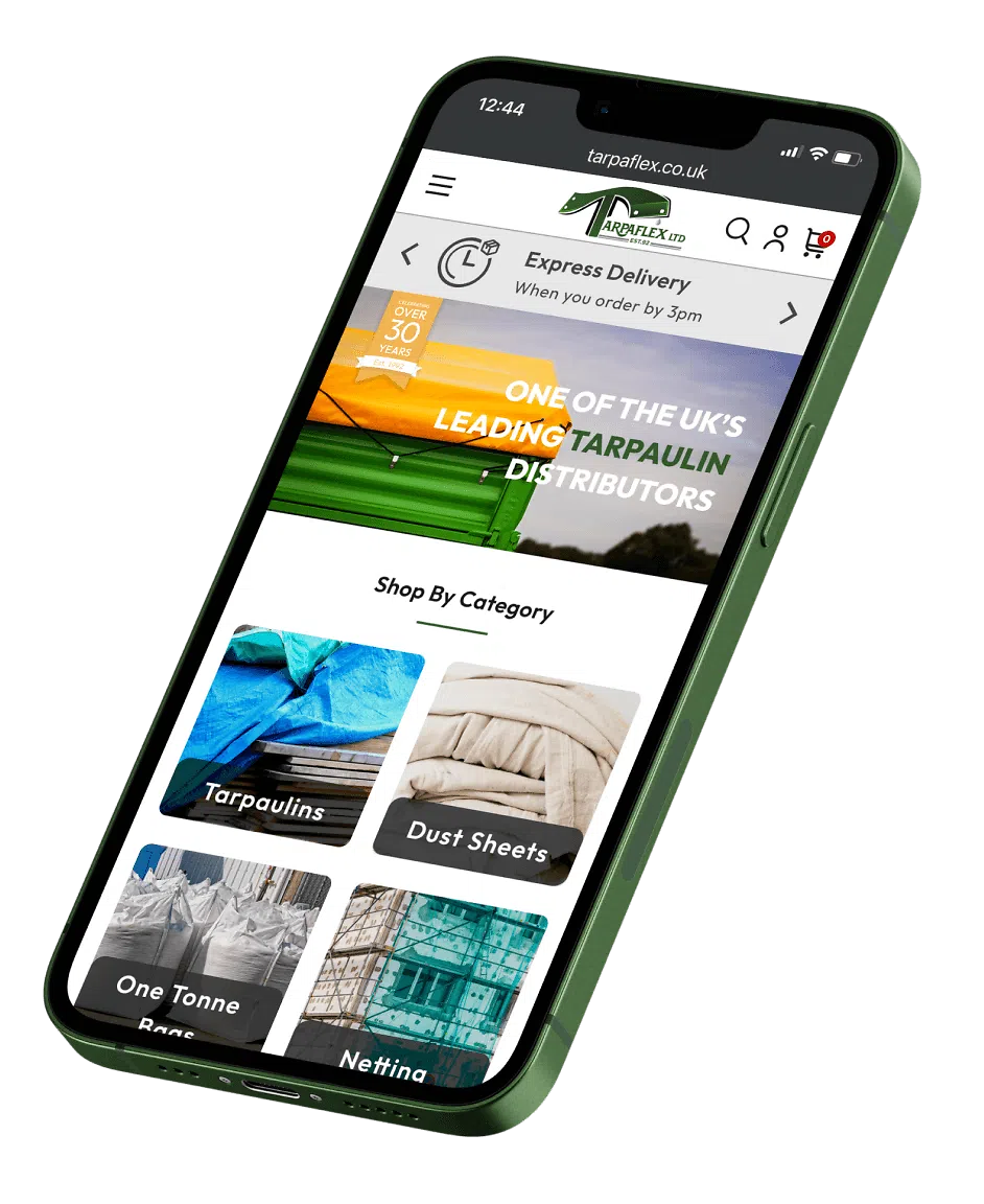 Tarpaflex Mobile Site Home page