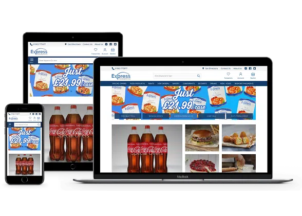 Express Food Service on mobile, table and desktop