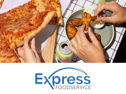Express Foodservice Logo With Pizza And Can