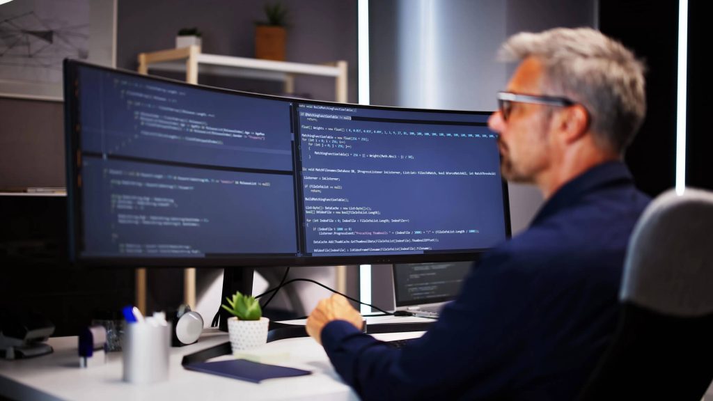 Developer Working On Complex Code