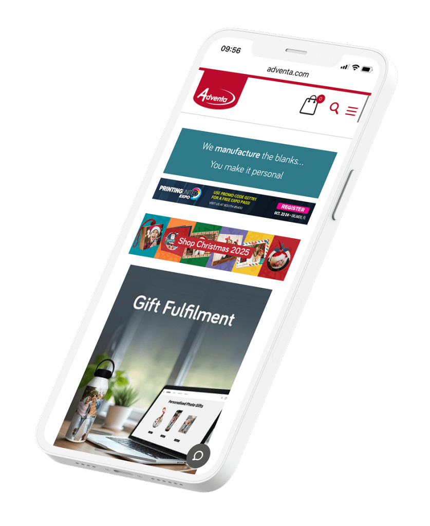 Adventa Homepage On Mobile