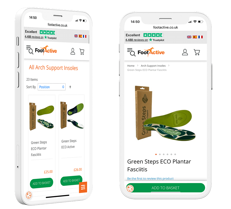 Footactive Product Pages On Mobile