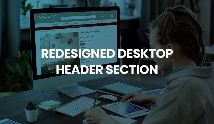 Redesigned Desktop Header Section